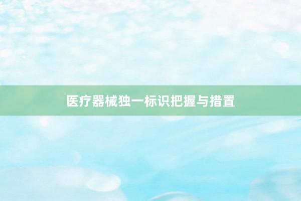 医疗器械独一标识把握与措置